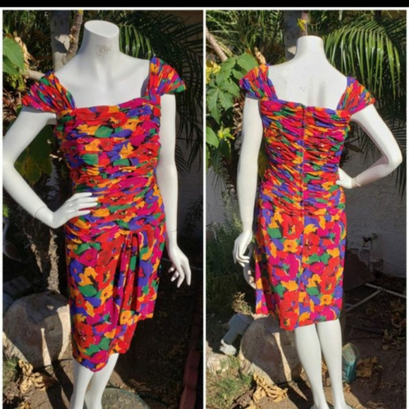 VINTAGE‎ VICTOR ACOSTA GOURGUES DRESS SZ8 - Picture 1 of 4